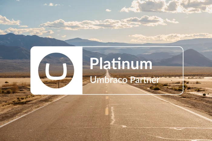 Road heading into distance with Umbraco Platinum Partner logo 